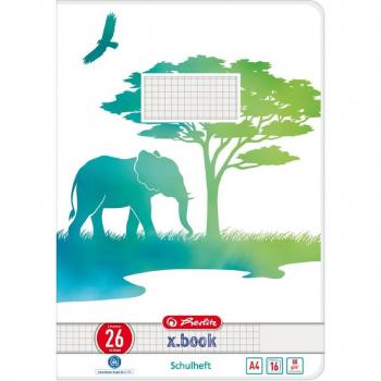 Cuaderno Herlitz GREENline A4 16 hojas, raya 26/cuadriculado, color verde y blanco