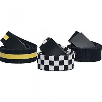 Urban Classics Unisex Belt Set - 3 Pack Black/White/Yellow L-XL