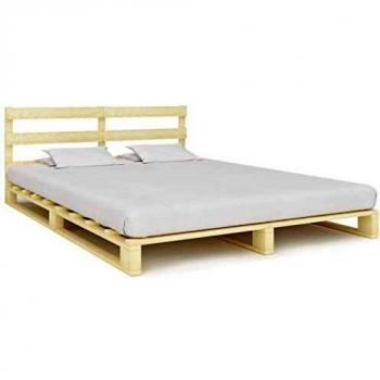 vidaXL Cama de madera maciza de pino, para futón, cama de matrimonio, 180 x 200 cm