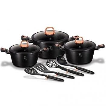 B BERLINGER HAUS BERLINGERHAUS PROFESSIONAL PRECISION Black Rose Batería Cocina Inducción 10 Piezas