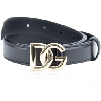 Dolce & Gabbana Women's Logo Buckle Belt in Black | Size 85 EU | BE1447AW576