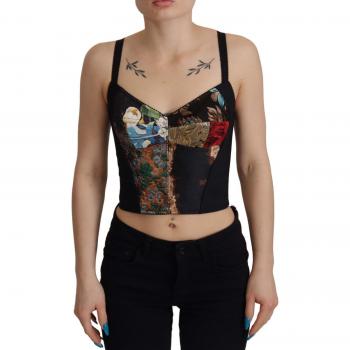 Dolce & Gabbana Elegant Floral Corset Top Blouse, Multicolor, Female, Size: 3XS