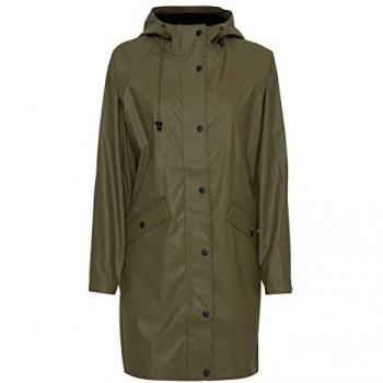 Ichi Women's Waterproof Parka with Pockets - Olive - XS