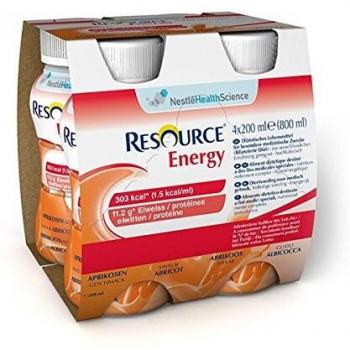 RESOURCE Energy Bebida Alta en Calorías y Proteínas de Albaricoque 4x200ml
