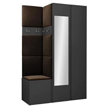 Conjunto de Recibidor Hartford 350 con Espejo, Aglomerado Laminado, Grafito, 186x116x44cm, Montaje en Pared