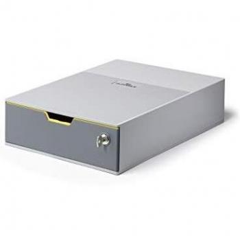 Cajón DURABLE VARICOLOR 1 SAFE, gris, con cerradura, 1 compartimiento, antracita/amarillo