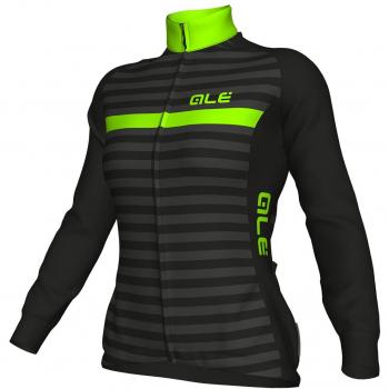 Ale Solid Riviera Maillot Manga Larga, Mujer, Negro / Verde, XS