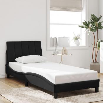 Estructura de cama con cabecero de terciopelo negro 90x190 cm Vidaxl