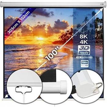 Pantalla de Proyector Plegable | Vinilo Blanco, 100 Pulgadas, Formato 16:9, Proyecciones de Cine y Video, Conferencias, Presentaciones | Pantalla Proyección, Tela Proyector