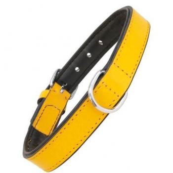 Collar para Perro Acolchado Amarillo de Piel (45 x 2 cm)