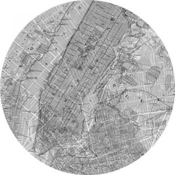 Papel Pintado Autoadhesivo Redondo Komar Mapa, 125x125 cm