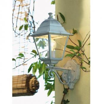 Aplique Exterior Pequeño Antiguo Blanco y Plata E27 IP43