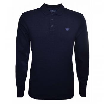 Navy Blue Men's Polo Shirt - Armani Jeans, Size L