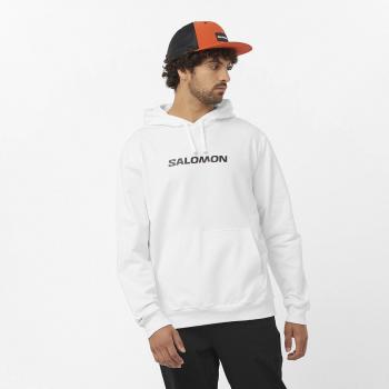 Sudadera con capucha Salomon Logo Performance para hombre, color blanco, talla XXL