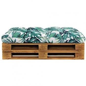 Green Fabric Outdoor Pallet Cushion 120x80x12 cm