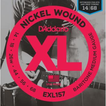 D'Addario EXL157 Nickel Wound Baritone Electric Guitar Strings 14-68