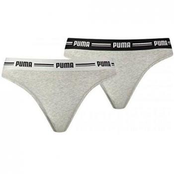 PUMA 583022001 Thong Panties, Grey, M para Mujer