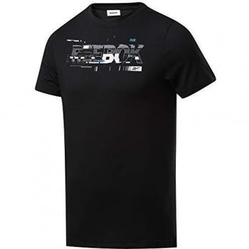 Reebok TS Cotton Graphic tee Q1 Camiseta, Hombre, Negro, S