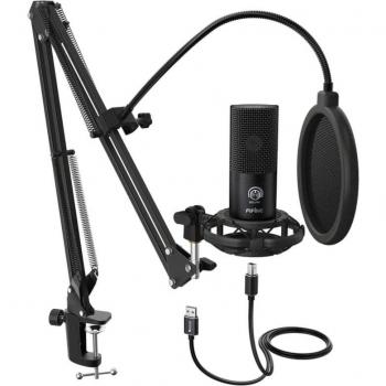 Micrófono USB para Grabación y Streaming Fifine T669 con Soporte Ajustable y Filtro Antipop