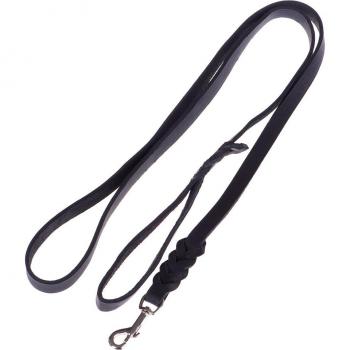 Correa de cuero entrelazada Heim para perros - negro - 200 cm