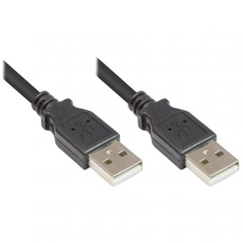 Cable USB 2.0 A a A, Negro, 1 m, Blindaje de Foil y Trenzado, Cobre