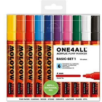 Molotow One4All 227HS 10 Set - Basic Set 1 - 4mm Paint Marker Pens