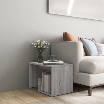 Mesa auxiliar Sonoma gris 59x36x38 cm madera contrachapada