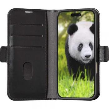 Funda Folio de Cuero Negro dbramante1928 Copenhagen para iPhone 16 con Ranura para Tarjetas