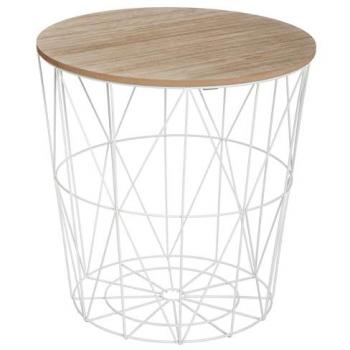 Mesa auxiliar de metal blanco Kumi Ø40x41 cm