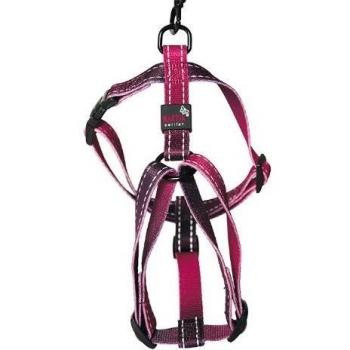 Arnés Reflectante Ajustable para Perro de Nylon Martin Sellier - Color Burdeos (70/90cm x 25mm)