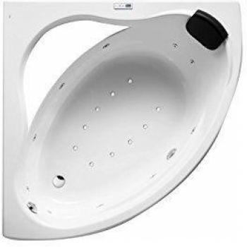 Roca A248101001 - Bañera acrílica angular simétrica con hidromasaje total y juego de desagüe