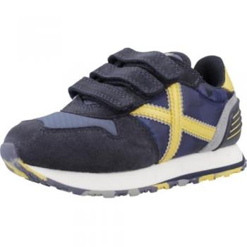 Zapatillas Unisex Infantiles Munich Mini Massana VCO Azul Marino y Amarillo Talla 27