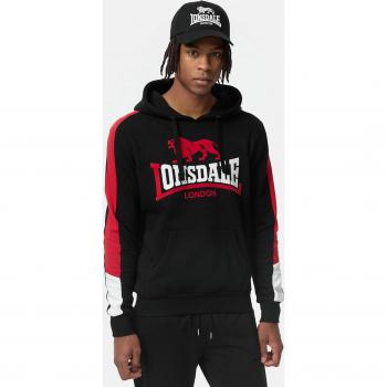 Lonsdale Langwell Men's Regular Fit Hoodie - Black/White/Red