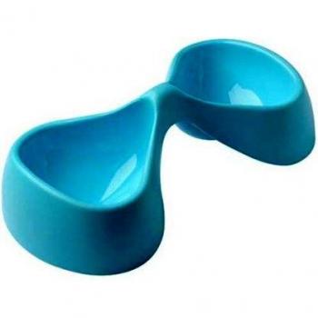 United Pets Biciò Double Blue Dog Feeder (Polypropylene, 30 x 15 cm)