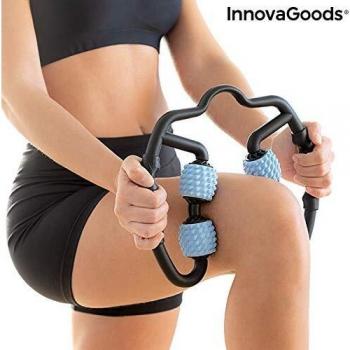 InnovaGoods Automasajeador Muscular con Rodillos Rolax, Adultos Unisex, Negro, Azul, 25 x 27 x 5 cm