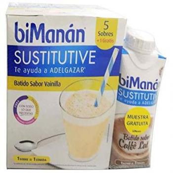 Nutrition y SantÃ© Iberia SL BIOMANAN BATIDO DE VAINILLA 5 SOBRES + GRATIS UN BATIDO DE CAFE 330ML