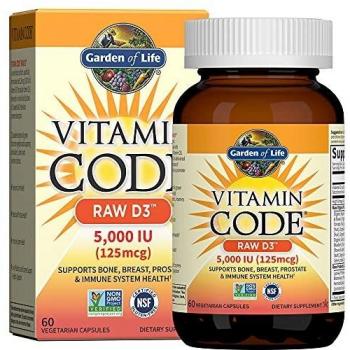 Garden of Life Raw Vitamin D3 5000 IU - 60 Vegan Capsules