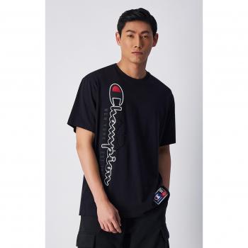 Camiseta de Manga Corta Champion Crewneck Hombre Negra