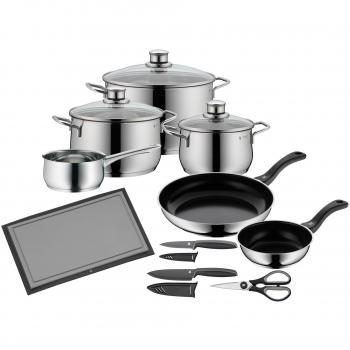 Set de Ollas WMF Diadem Plus, 10 Piezas, Acero Inoxidable, Inducción con Tapa de Vidrio