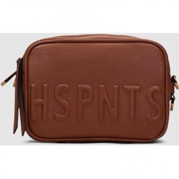 Bandolera Hispanitas Logotipo Marrón para Mujer Estilo Sport en Cuero