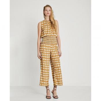 TRUCCO - Pantalón estampado con bajo crop y diseño floral para mujer