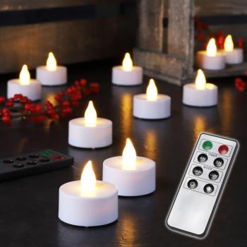 Velas LED con mando a distancia - 10 unidades