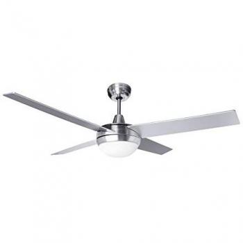 Ventilador de Techo Cromado/Madera DC con LED 4 Aspas 132cm