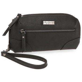Pepe Jeans Croc Bolso Bandolera, 20 cm, 0.88 Litros, Negro