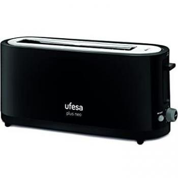 Tostador Ufesa TT7465 Plus Neo 900W 1 Ranura Larga 7 Ajustes Tostado 3 Funciones Negro