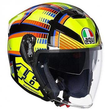 AGV Moto Casco K de 5 Jet E2205 Top, Sole Luna Amarillo, Tamaño XL