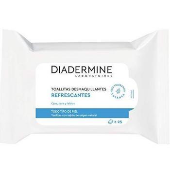 Diadermine - Toallitas Desmaquillantes Refrescantes, 25 toallitas, para pieles normales/mixtas, eliminan el maquillaje eficazmente y refrescan