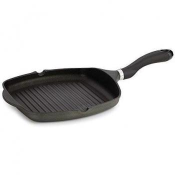 Valira Black - Grill Premium de 26x26 cm hecho en España, aluminio fundido con antiadherente reforzado, apto para inducción