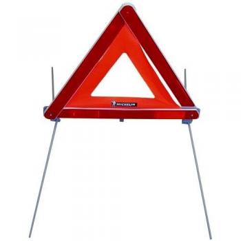 Triángulo de emergencia Michelin 009 535 - Triángulo de aviso con reflectores, plegable, color rojo, fabricado en plástico resistente, cumple con normativas de seguridad vial, incluye bolsa de transporte