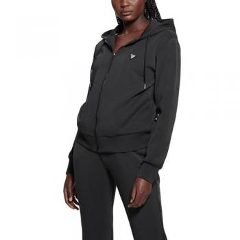 Sudadera Guess Regular Fit Negra para Mujer con Aplicación de Marca OLYMPE, Talla M